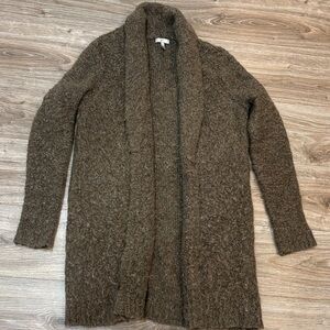 Joie Textured Brown Knit Cardigan long line size small